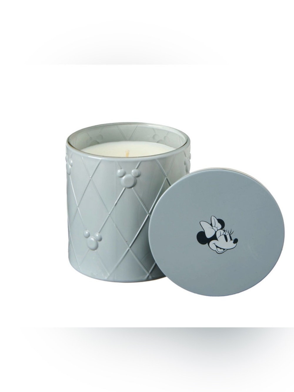 Disney Minnie Mouse Gray Ceramic Scented Candle hibiscus scent smells delicious